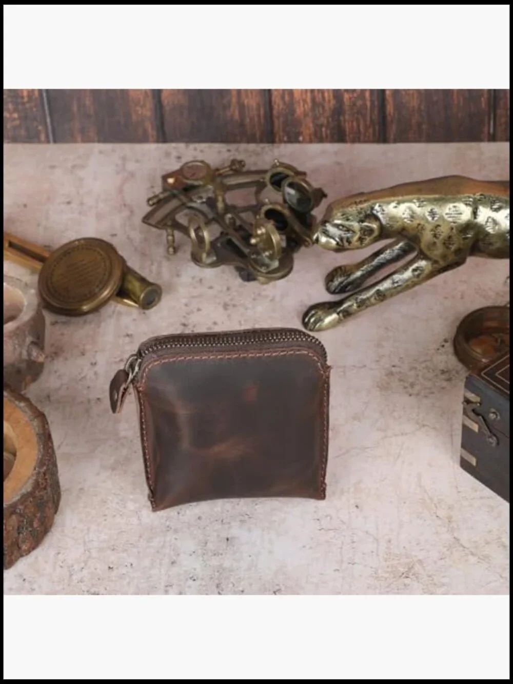 Full-Grain Leather Playing Card Case Durable Zippered Holder Poker Bridge Travel
